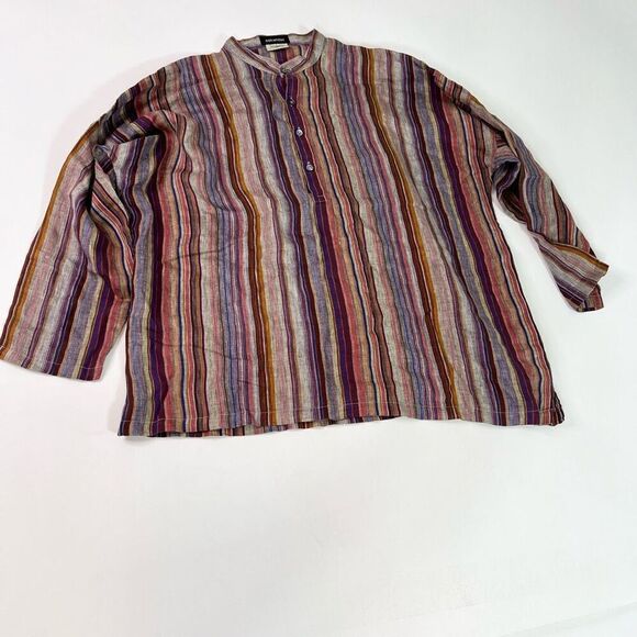 Eskandar Pant Set Womens Size 1 & 2 Multicolor Linen Striped Neiman Marcus - Picture 2 of 16